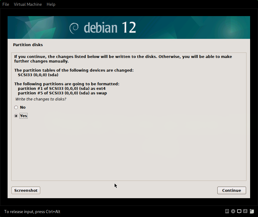Confirm partitioning
