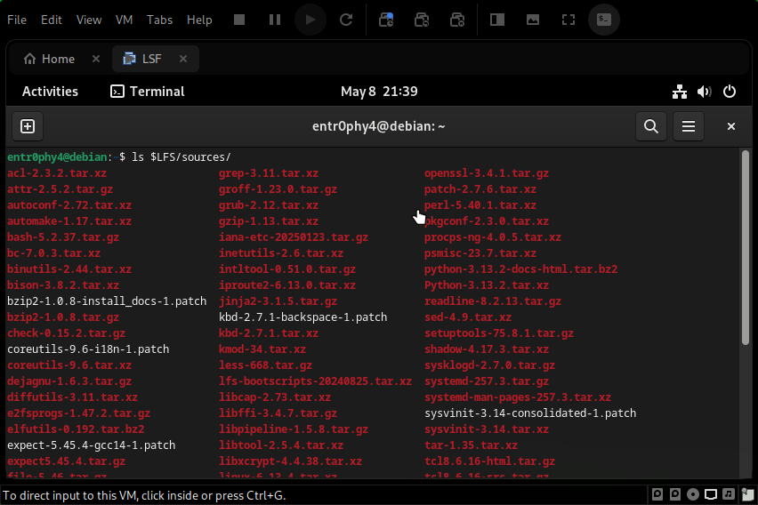 Packages in $LFS/sources