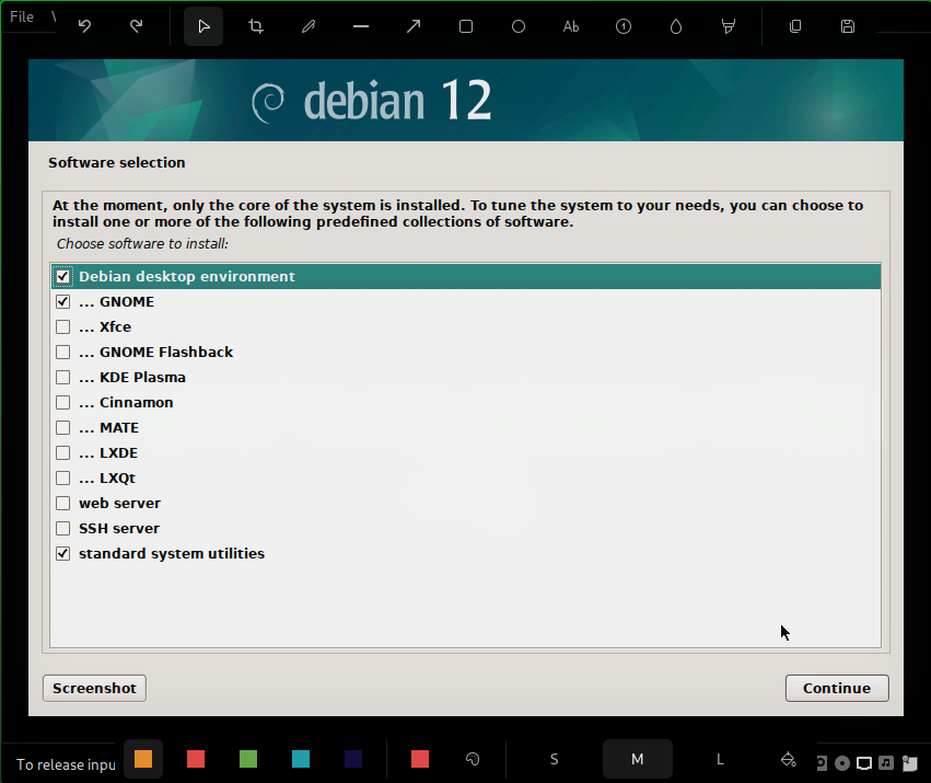 Select desktop environment