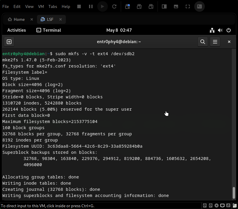 Setting filesystem to root partition